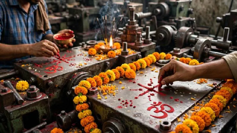विश्वकर्मा पूजा पर मशीनों पर क्यों बनाया जाता है स्वस्तिक? जानिए इसका धार्मिक महत्व
