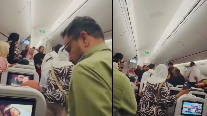 फ्लाइट में सीटों के बीच शुरू हुई ऐसी लड़ाई, मच गई अफरा-तफरी; Video देखकर दंग रह गए लोग