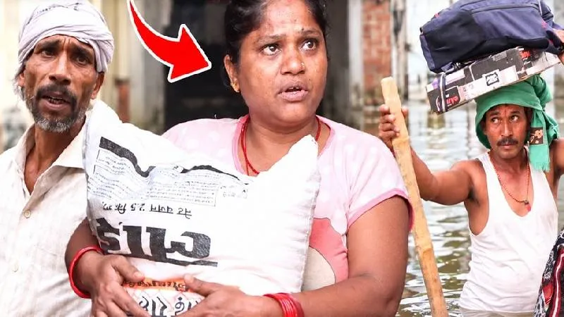 'रिक्शा चलाते है पति'... Lucknow में बाढ़ में डूबा घर फिर योगी सरकार का राशन पाकर रोई महिला!