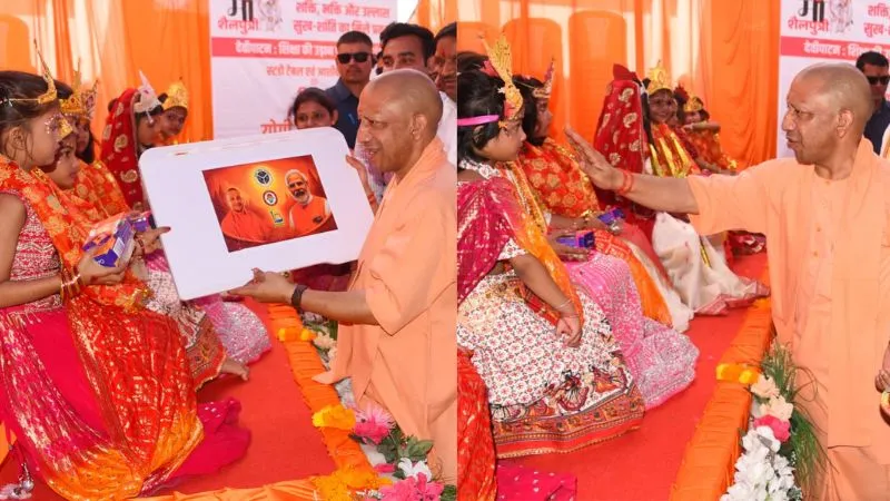 'शिक्षा की उड़ान' पहल के तहत CM योगी ने बांटे स्टडी टेबल और आशीर्वाद पत्र, कहा- नारी का सम्मान, स्वावलंबन ही रामराज्य का आधार