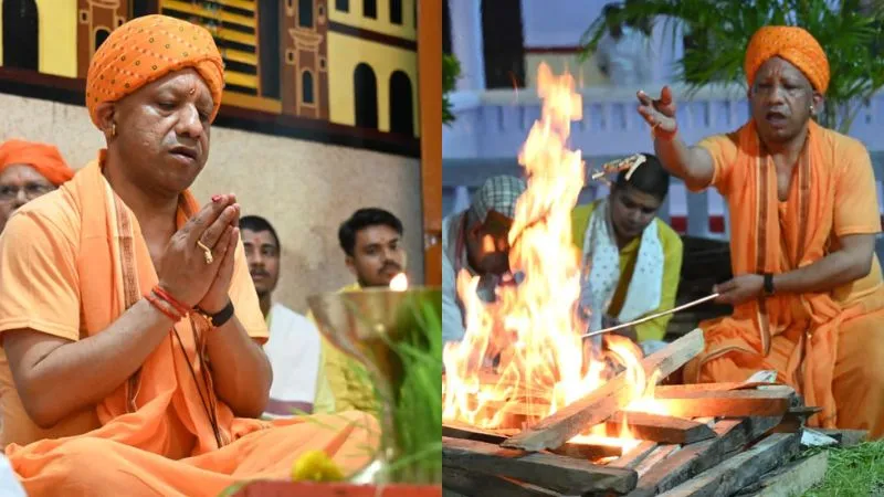 महानिशा पूजन कर सीएम योगी ने की जगत कल्याण की प्रार्थना, गोरखनाथ मंदिर में हवन के साथ पूर्ण हुआ नवरात्र महाष्टमी का अनुष्ठान