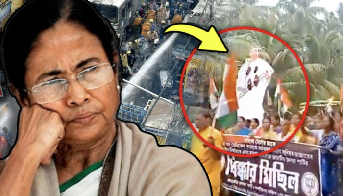 ममता के पुतले को पहनाई गई जूतों की माला, बंगाल में बवाल, पलटेगी सरकार