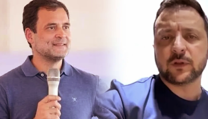 America जाने से पहले Rahul ने बदला टी-शर्ट का रंग, जेलेंस्की के रंग में क्यों रंगे