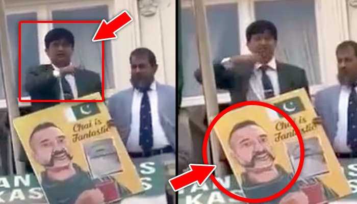 लंदन में पाकिस्तानी डिप्लोमैट की नीच हरकत, भारतीय प्रदर्शनकारियों को किया गला काटने का इशारा