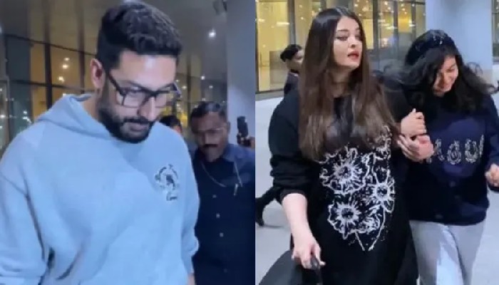 Aishwarya - Abhishek तलाक़ की ख़बरों के बीच नए साल का जश्न मनाकर लौटे भारत !