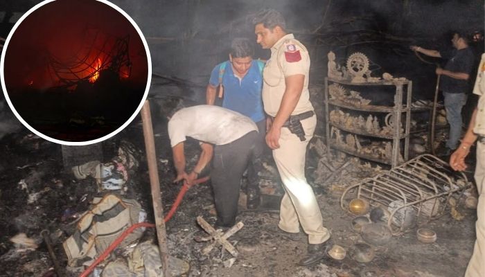 दिल्ली हाट INA में लगी भीषण आग, 30 स्टॉल जलकर खाक, मची अफरा-तफरी
