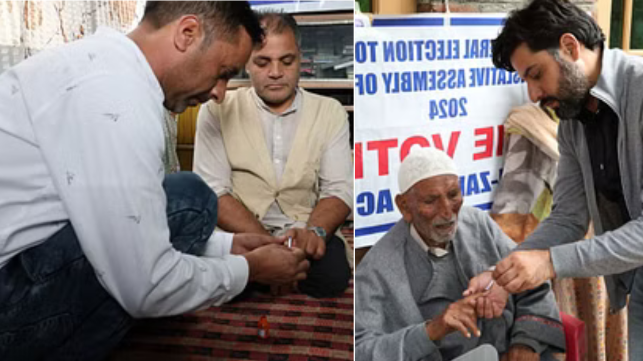 जम्मू-कश्मीर चुनाव: पोलिंग बूथ तक जाने में असमर्थ मतदाताओं ने घर से ही दिया वोट