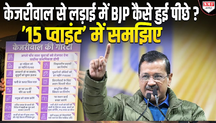 केजरीवाल ने दिल्लीवालों को दी 15 गारंटी, सरकार बनते ही महिलाओं को 2100, यमुना की होगी सफ़ाई