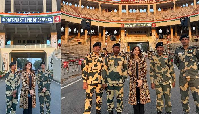 अटारी-वाघा बॉर्डर पहुंचीं शरवरी वाघ, बीटिंग रिट्रीट समारोह में आईं नजर