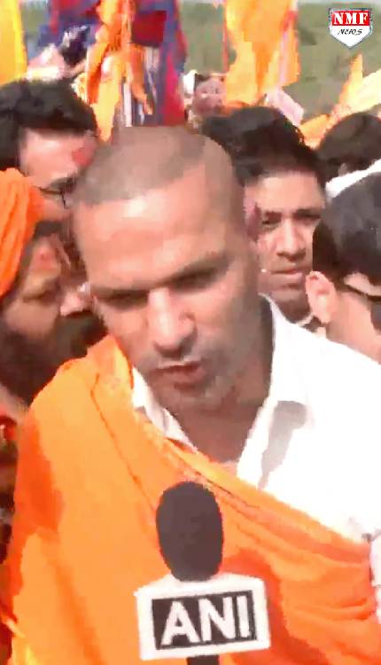 सनातन हिंदू एकता पदयात्रा के दूसरे दिन शामिल हुए शिखर धवन