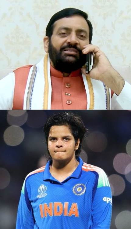 महिला विश्व कप की हीरो शेफाली वर्मा से मुख्यमंत्री नायब सिंह सैनी ने की बातचीत, चंडीगढ़ आने का दिया न्योता