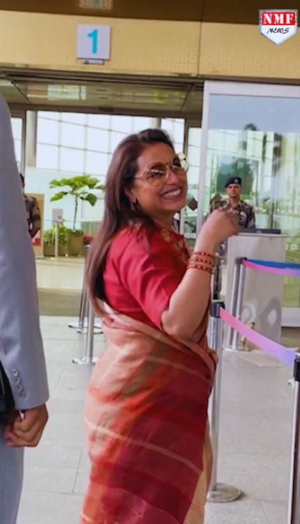 Rani Mukerji ने Airport पर साड़ी में ढाया कहर, मर्दानी 3 की तारीफ सुन खुशी से झूम उठीं