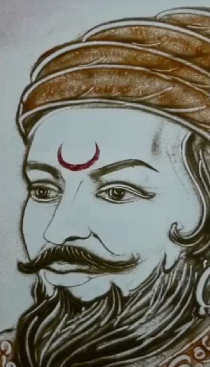 मानस साहू ने पुरी में छत्रपति शिवाजी महाराज जयंती पर बनाई भव्य रेत कला