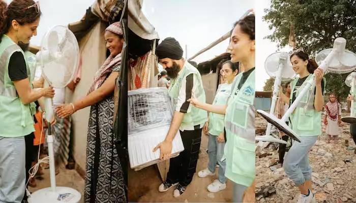 गर्मी से राहत के लिए तापसी पन्नू ने बांटे पंखे और कूलर, नेक काम कर बोलीं - मैं बहुत खुश हूं