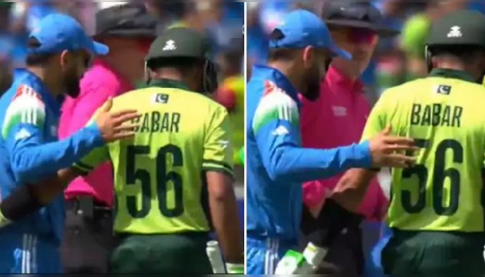 Ind vs Pak : विराट कोहली ने थपथपाई बाबर आज़म की पीठ ,वायरल फोटो ने जीता फैंस का दिल