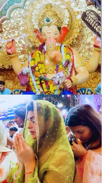 जैकलीन फर्नांडिस ने 'लालबागचा राजा' के किए दर्शन, पहली बार एक्ट्रेस के घर पधारे बप्पा